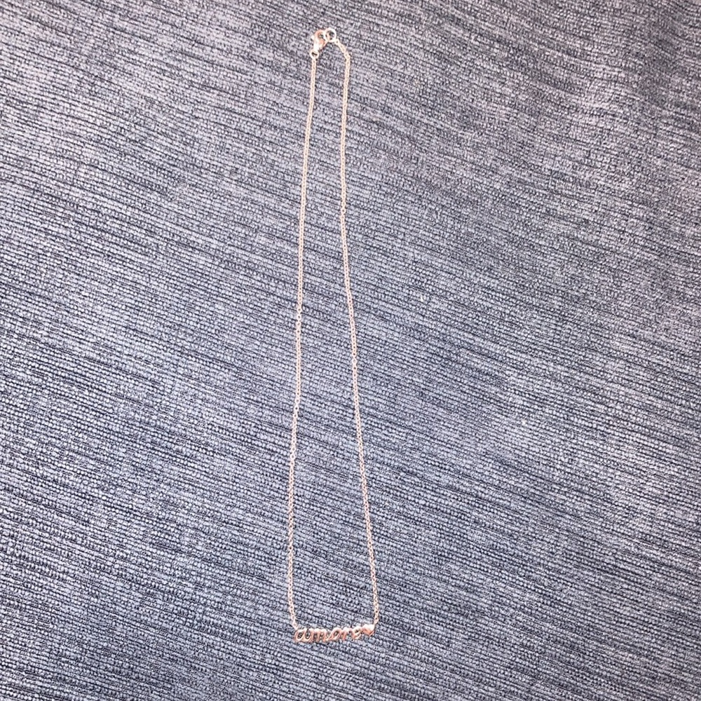 Sterling silver (925) choker, 16.5 inches. Made in China. “amore”, with ❤️ icon. - Picture 3 of 3